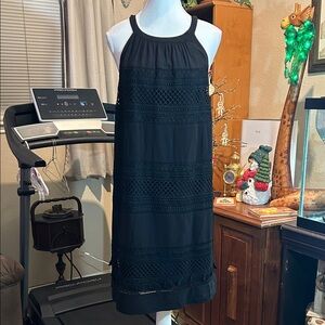 LOFT Black Halter Midi Dress